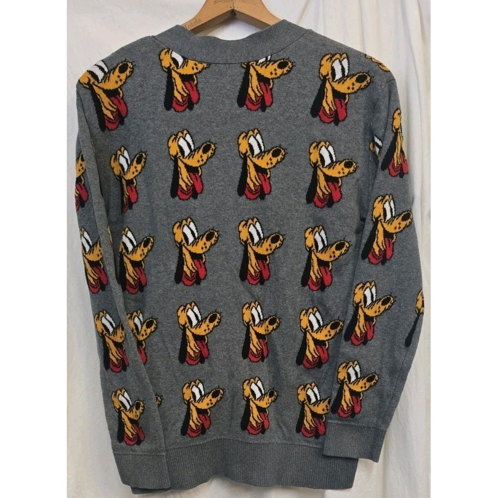 Disney Store Pluto Dog 90th Anniversary Varsity Grey Cardigan Adult - Picture 3 of 7